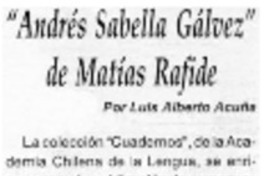 Andrés Sabella Gálvez de Matías Rafide Andrés Sabella Gálvez de Matías Rafide
