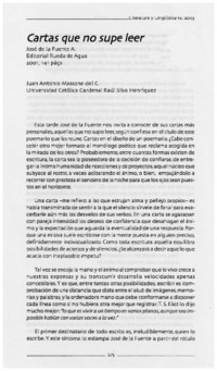 Cartas que nos supe leer