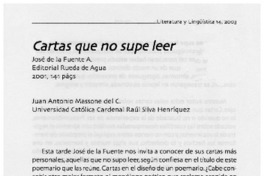 Cartas que nos supe leer