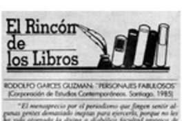 Rodolfo Garcés Guzmán: "Personajes fabulosos" Rodolfo Garcés Guzmán: "Personajes fabulosos"
