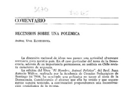 Recensión sobre una polémica