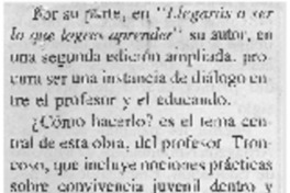Llegarás a ser lo que logres aprender Llegarás a ser lo que logres aprender