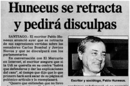 Huneeus se retracta y pedirá disculpas. Huneeus se retracta y pedirá disculpas.