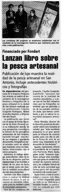 Lanzan libro sobre la pesa artesanal.