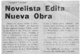 Novelista edita nueva obra Novelista edita nueva obra
