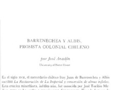 Barrenechea y Albis, prosista colonial chileno Barrenechea y Albis, prosista colonial chileno
