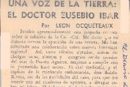 Una voz de la tierra: El doctor Eusebio Ibar Una voz de la tierra: El doctor Eusebio Ibar
