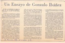 Un ensayo de Gonzalo Ibáñez Un ensayo de Gonzalo Ibáñez