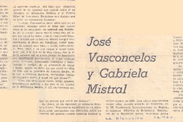 José Vasconcelos y Gabriela Mistral José Vasconcelos y Gabriela Mistral
