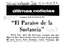 El paraíso de la sustancia El paraíso de la sustancia