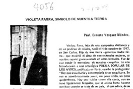 Violeta Parra, simbolo de nuestra tierra Violeta Parra, simbolo de nuestra tierra