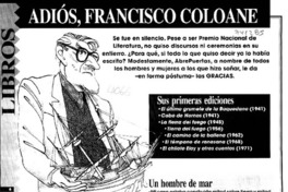Adiós, Francisco Coloane Adiós, Francisco Coloane
