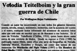 Volodia Teitelboim y la gran guerra de Chile Volodia Teitelboim y la gran guerra de Chile