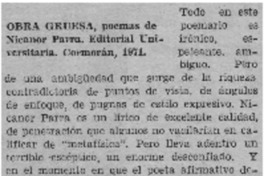 Obra gruesa. Obra gruesa.