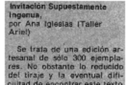 Invitación supuestamente ingenua Invitación supuestamente ingenua