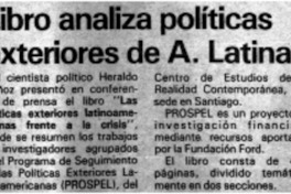 Libro analiza políticas exteriores de A. Latina