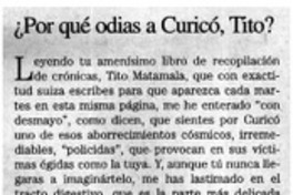 ¿Por qué odias a Curicó, Tito?