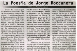 La poesía de Jorge Boccanera La poesía de Jorge Boccanera