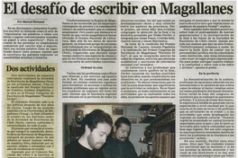 El desafío de escribir en Magallanes El desafío de escribir en Magallanes