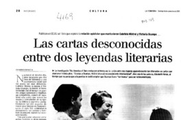 Las cartas desconocidas entre dos leyendas literarias Las cartas desconocidas entre dos leyendas literarias