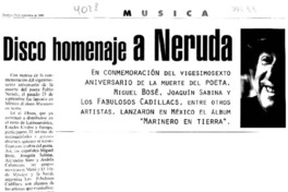 Disco homenaje a Neruda. Disco homenaje a Neruda.
