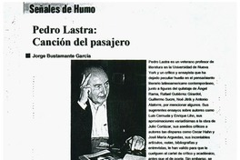 Pedro Lastra: Canción del pasajero Pedro Lastra: Canción del pasajero