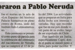 Conmemoraron a Pablo Neruda en Roma Conmemoraron a Pablo Neruda en Roma