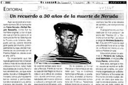 Un recuerdo a 30 años de la muerte de Neruda