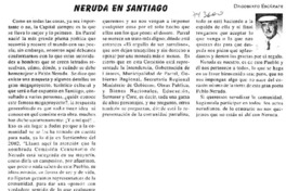Neruda en Santiago Neruda en Santiago