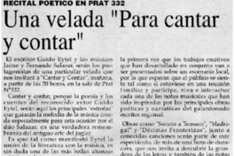Una velada "Para cantar y contar".