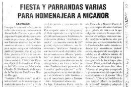 Fiesta y parrandas varias para homenajear a Nicanor Fiesta y parrandas varias para homenajear a Nicanor