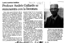 Profesor Andrés Gallardo se reencuentra con la literatura Profesor Andrés Gallardo se reencuentra con la literatura