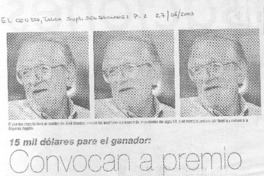Convocan a premio José Donoso 2003 15 mil dólares para el ganador. Convocan a premio José Donoso 2003 15 mil dólares para el ganador.