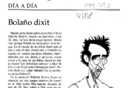 Bolaño dixit Bolaño dixit