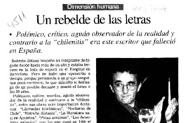 Un Rebelde de las letras. Un Rebelde de las letras.