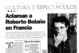 Aclaman a Roberto Bolaño en Francia Aclaman a Roberto Bolaño en Francia
