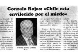 Gonzalo Rojas: "Chile está envilecido por el miedo" Gonzalo Rojas: "Chile está envilecido por el miedo"