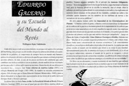 Eduardo Galeano y su escuela del mundo al revés Eduardo Galeano y su escuela del mundo al revés