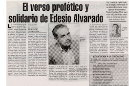 El verso profético y solidario de Edesio Alvarado El verso profético y solidario de Edesio Alvarado