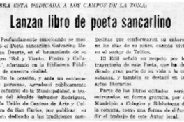 Lanzan libro de poeta sancarlino. Lanzan libro de poeta sancarlino.