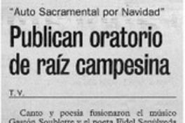 Pubican oratorio de raíz campesina Pubican oratorio de raíz campesina