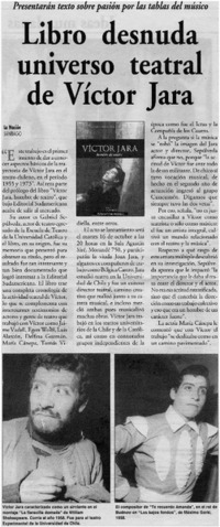 Libro desnuda universo teatral de Víctor Jara Libro desnuda universo teatral de Víctor Jara