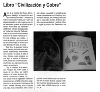 Libro "Civilización y Cobre"