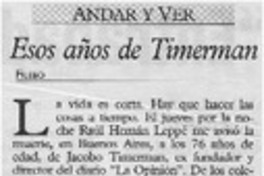 Esos años de Timerman Esos años de Timerman