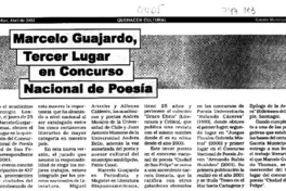 Marcelo Guajardo, tercer lugar en concurso Nacional de Poesía. Marcelo Guajardo, tercer lugar en concurso Nacional de Poesía.