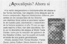 ¿Apocalipsis? ahora si. ¿Apocalipsis? ahora si.