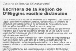 Escritura de la región de O'Higgins recibió distinción. Escritura de la región de O'Higgins recibió distinción.