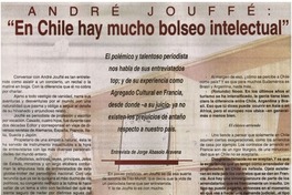 "En Chile hay mucho bolseo intelectual" (entrevista) "En Chile hay mucho bolseo intelectual" (entrevista)