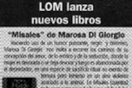 LOM lanza nuevos libros. LOM lanza nuevos libros.