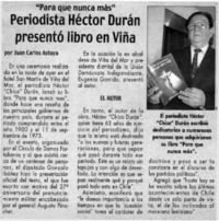 Periodista Héctor Durán presentó libro en Viña Periodista Héctor Durán presentó libro en Viña